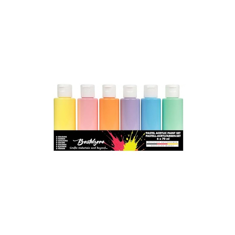 Bastelzone Acrylic Paint Set - Versatile & Highly Pigmented Painting