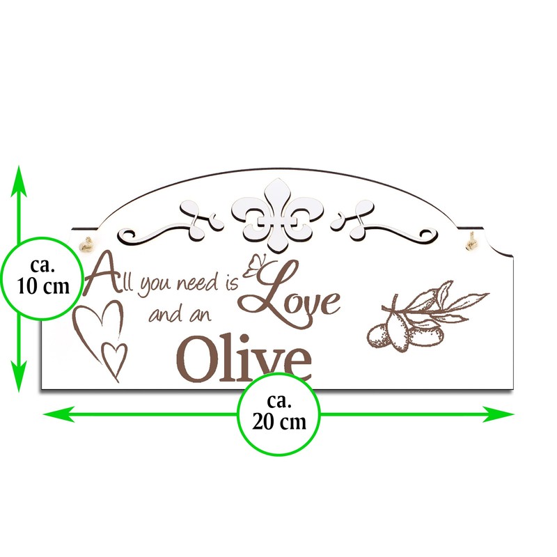 Sign Olive Decoration 20 x 10 cm - All you