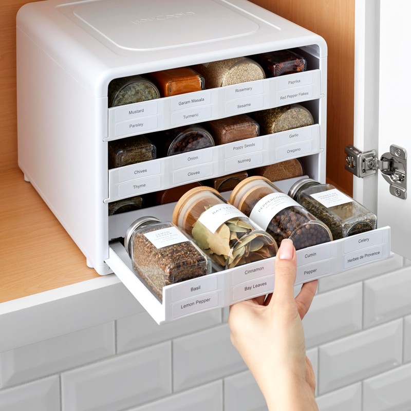 YouCopia SpiceStack Adjustable Spice Rack Organizer, Pull-Down 24-Bottle Seasonings and