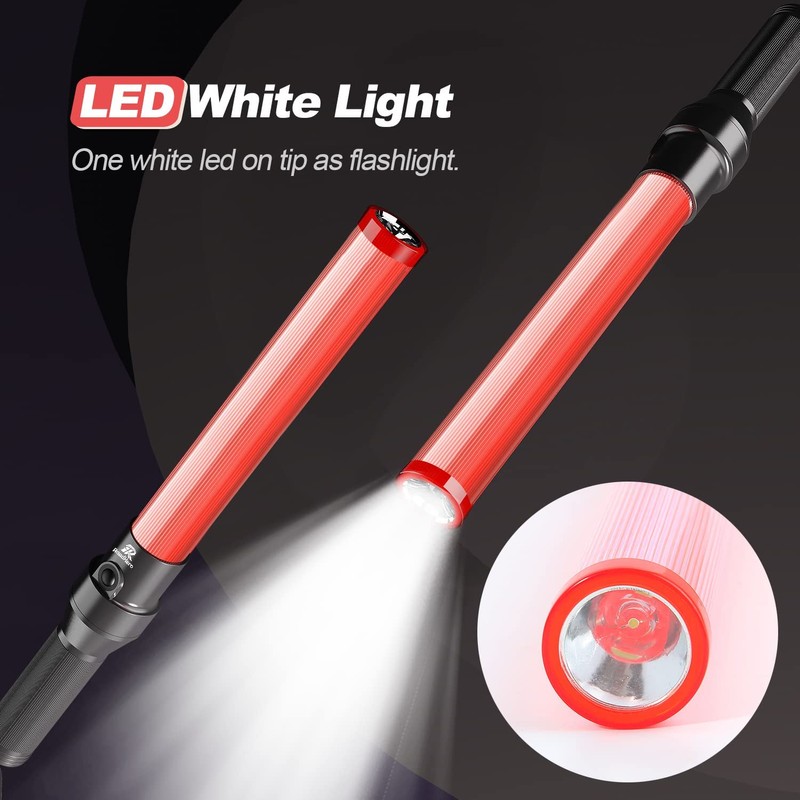 RoadHero 6 Pack Traffic Wands, 16 Inch Led Traffic Control
