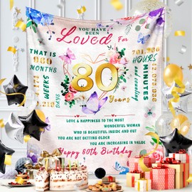 80th Birthday Gifts for Women, 80 Year Old Birthday Gifts for Women, Best Gift for 80 Year Old Woman, 1946 Bday Presents for Woman, Happy 80th Bday Gift Ideas Throw Blanket 50"x60"