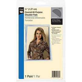 1/2" Covered All-Purpose Shoulder Pads-Black 2/Pkg
