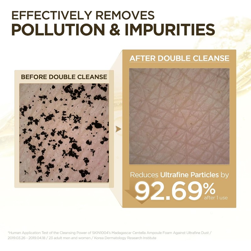 Doble limpieza SKIN1004 – Aceite desmaquillante + Espuma ampulosa 6.8