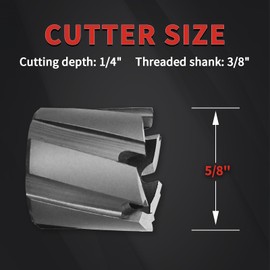 Spot Weld Cutter Kit 4-Pack, Cutting Diameter 5/8", S&F STEAD & FAST High Speed Steel Spot Weld Drill Bit, Annular Cutter for Hand Drill, 3/8" Threaded Shank, 1/4" Depth of Cut