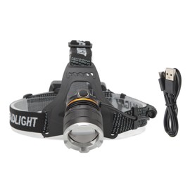Rechargeable Headlamp High Brightness Adjustable Zoom Lightweight Waterproof Head Flashlight for Outdoor Night Fishing