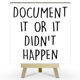 GaNiao Office Desk Accessories, Desk Decorations for Women, Document it or it didn't Happen Decor, Funny Office Gifts for Coworkers (18), Wood