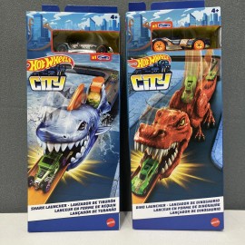 Hot Wheels City Shark Launcher and Dino Launcher 2 Sets