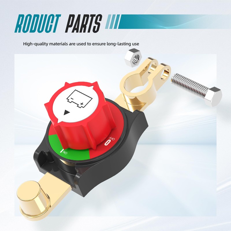Hilictokt Top Post Battery Disconnect Switch On/Off 275A 12-48V Battery
