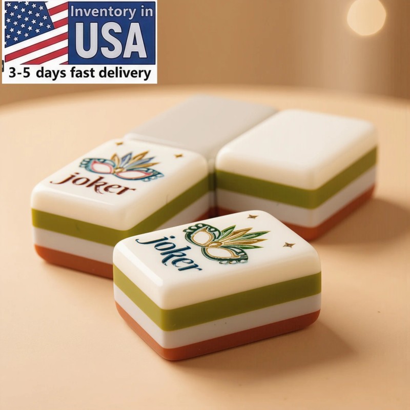 Sierra and Red Mahjong Acrylic Mahjong Tiles 4-layer Engraved American