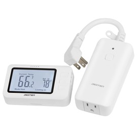 SENSTREE Remote Control Thermostat, pre-Wire Temp Controller with Heating/Cooling Mode, ℃ /℉ Switch, Temperature-Controlled Plug for Space heaters, Window AC, Fans, 110V