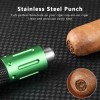 KEENSUN Luxury 2-in-1 Cigar Draw Enhancer 9mm Punch Cutter, 2-5