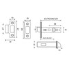 Electro Brass Fire Door Tubular Latch 75 mm Bolt-Through -