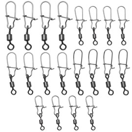 EMSea Set with 100Pcs Fishing Swivel Set Rolling Barrel Swivel with Interlock Snap Fast Spin Fishing Bait Line Connector Accessories for Freshwater Seawater Fishing Set A