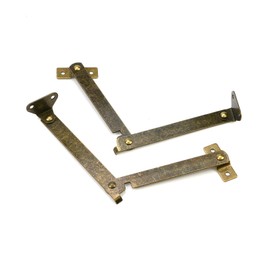 UTALIND 2 Pcs Lid Support Hinge Folding Lid Support Hinges 180 Degree Rotatable Lid Stay Hinge for Window, Door, Box, Case, Cabinet (Bronze)