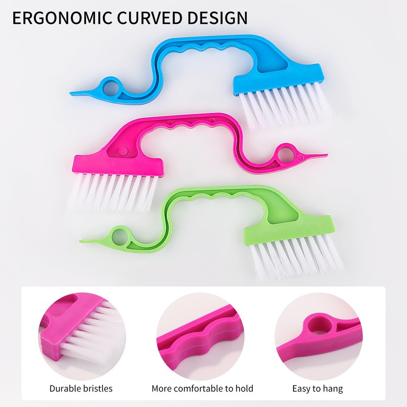 9 Pcs Crevice Cleaning Brush, Hand held Groove Gap Cleaning