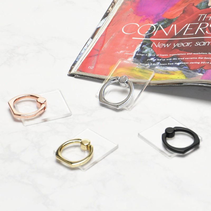 GoodsLand GD-SMARIN-GD Thin Smartphone Ring, Transparent, Clear, Stylish, Cute, Holding