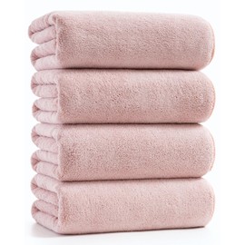 sakano Face Towels, Set of 4, Misty Pink, Approx. 13.8 x 29.5 inches (35 x 75 cm), Fluffy, Hotel Specifications, Fast Absorption, Soft to the Touch, Absorbent, Quick Drying, Durable, Ideal for