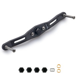 HEIGHTEN 130/120/110 mm Reel Handle (No Knobs) Thickness 0.1 inch (4 mm) 1.5K Charcoal Cloth Carbon SHIMANO Daiwa Abu Abu Carbon Series (120mm, Black) (385)