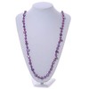Avalaya Long Purple Glass and Shell Bead Necklace/ 106cm Long