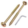 SKIR'CO (6 pcs) Yellow Zinc Plated Wood Connector Screws 6.5