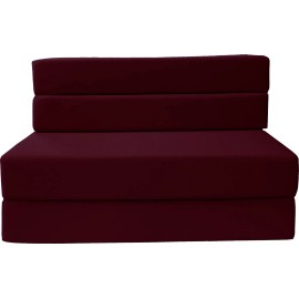 Amfuton Twin Folding Foam Mattresses, Chair, Sofa Bed, RV Mattress 6x39x75, Burgundy