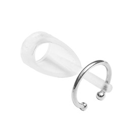 Deafmetal USA Retention Hearing Aid Cuff and Silicone Holster Attachment - Fits BTE and RIC Hearing Aids and BTE Cochlear Implant Processors - Keep Hearing Devices Secured - Silver - 1 Ear