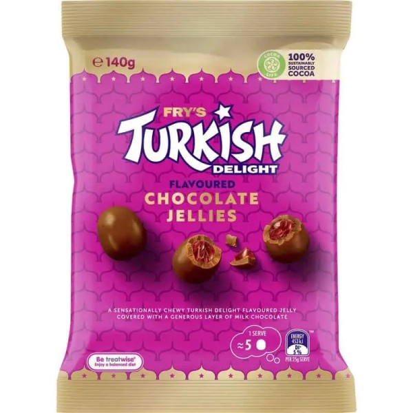 Cadbury Bulk Frys Turkish Delight Bites 140g _ 12 units