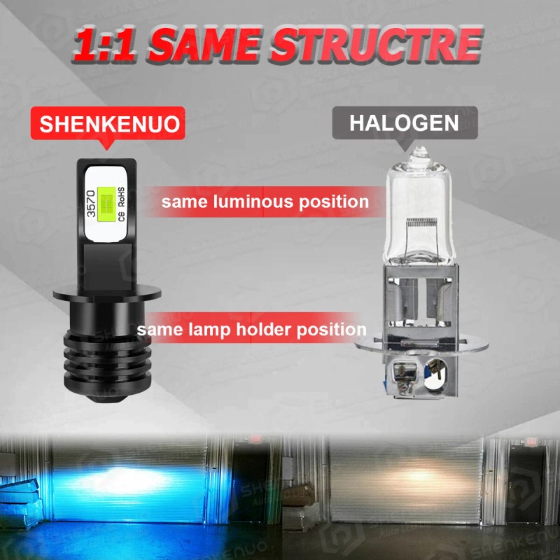SHENKENUO Super Bright 8000K LED Headlights High Low Light +