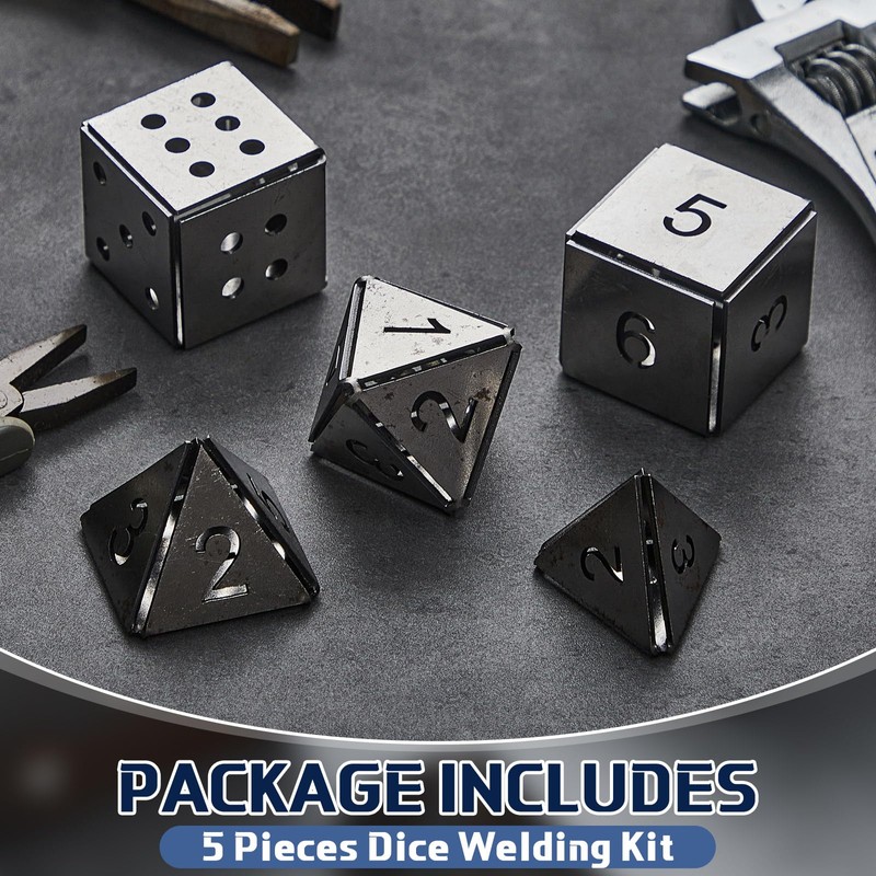 Therwen 5 Pieces Welding Practice Kit Steel 16 Gauge Dice