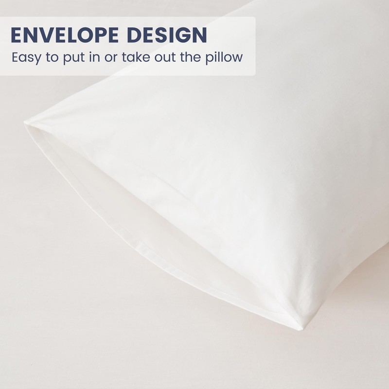 LINENOVA 100% Luxury Cotton Body Pillowcase(1 Piece),Super Soft and Breathable