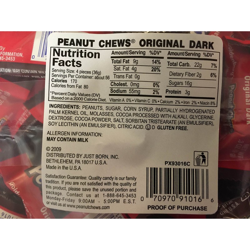 Original Dark Chocolate Goldenberg's Peanut Chews 225 Count , 4