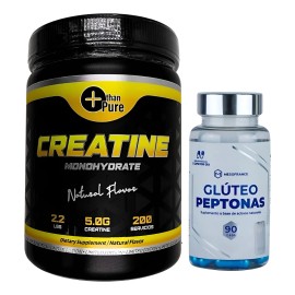 Creatina Monohidratada 1 Kg + Glúteo Peptonas 90 Cápsulas
