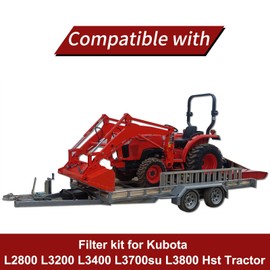 RARAYC Tractors maintenance kit Oil, Fuel, Air & Hydraulic Filters Compatible with Kubota L2501 L2800 L3200 L3400 L3700SU L3800 HST Tractors Replaces HH164-32430, 6A320-59930, TA040-93230, TA040-93220