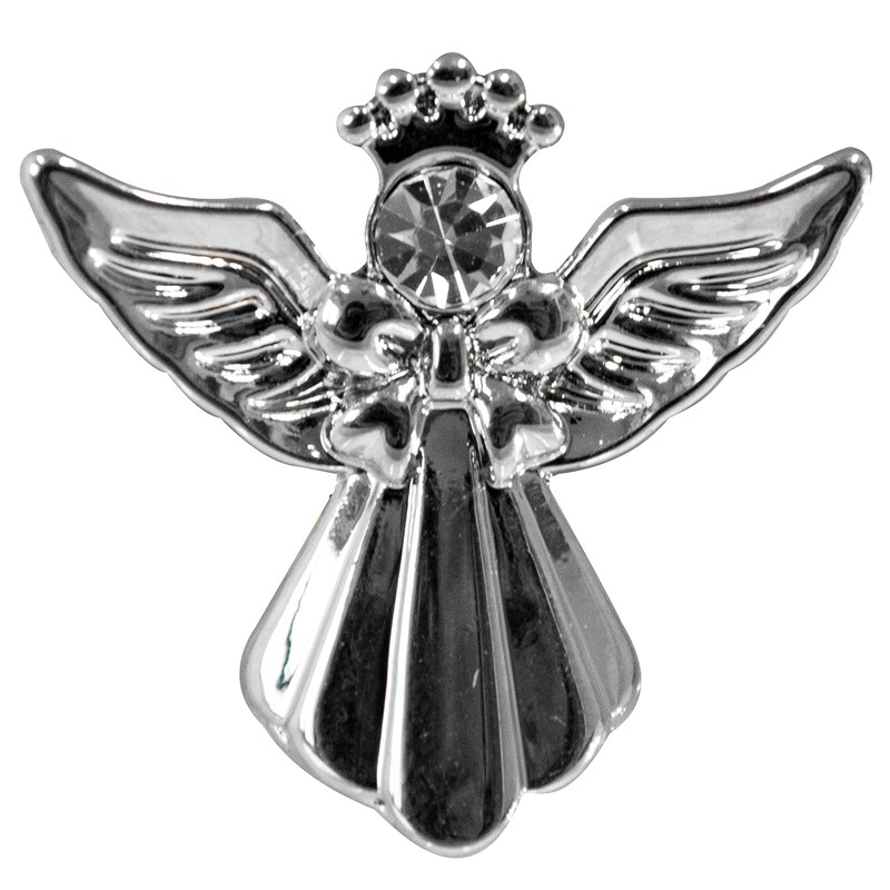 Angel Of Hope Silver Coloured Angel Pin With Gem Stone