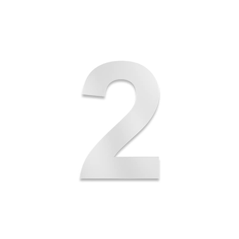 Metzler Solid Steel House Number, in White, Traffic White, RAL