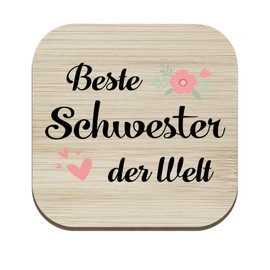 Beste Schwester Geschenk,Sinnvolles Geschenke für Schwester Geburtstag Geschenkideen Geburtstagsgeschenk Untersetzer Holz Lustige Frau Geschenke