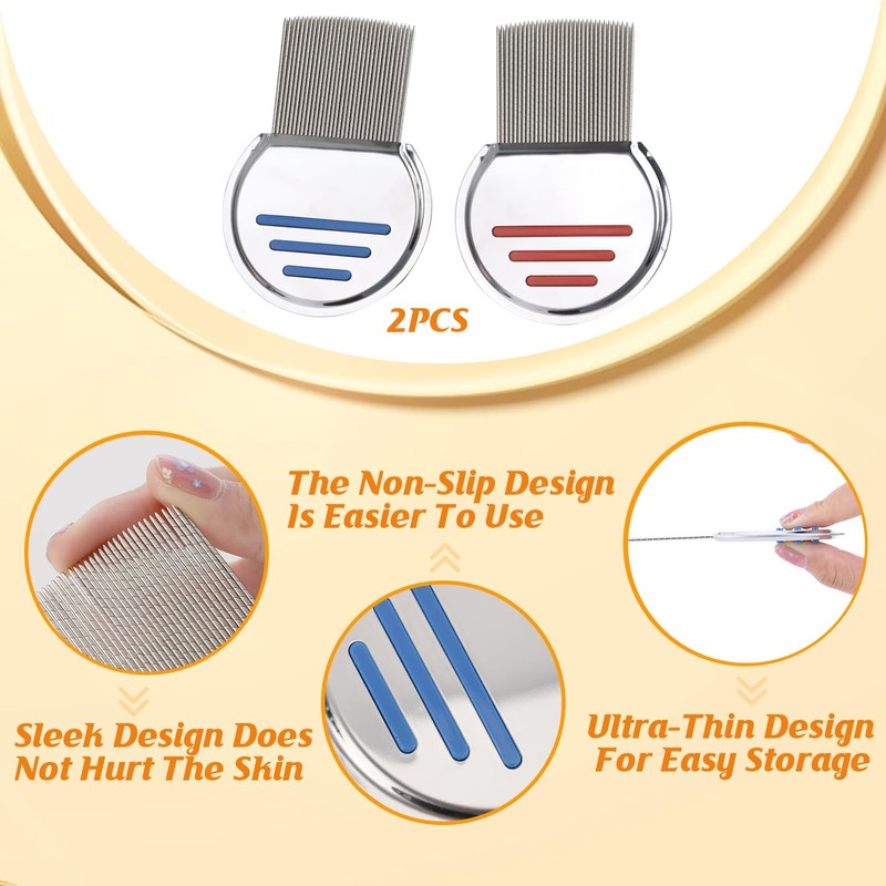 2 Pack Lice Combs, Flea Lice Removal Combs Head Nit
