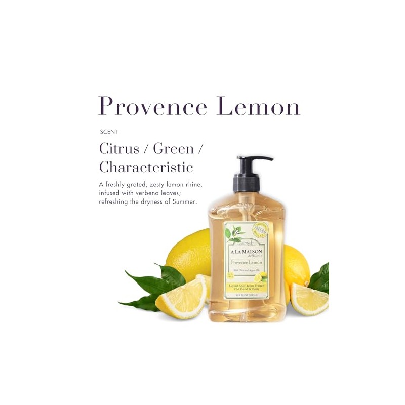 Jabón líquido para manos con limón de Provenza, hidratante natural