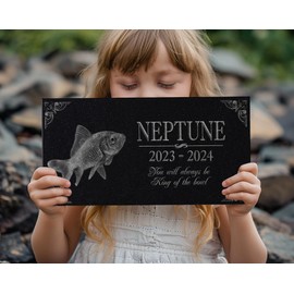 Custom Fish Memorial Stone | Engraved Tribute for Betta, Goldfish, Koi | Tank Mate Commemoration | Aquatic Pet Grave Marker | Decorative Garden | Pond Burial Plaque | Loss of Pet