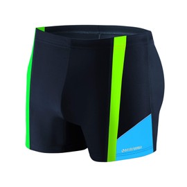sesto senso Men's Swimming Trunks Tight Swimming Trunks M to 4XL Tight Swimwear Swimming Shorts, Dark blue poison green blue - Bd 379