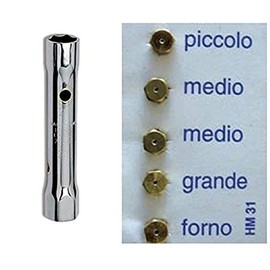 Ricel Süd ** 5 Nozzles for Methane Gas 6 MB + Hose Wrench N 6/7 for Nardi Lofra Foster Nardi Rex Tecnogas Glass Franke Candy Hoover Ariston Indesit Smeg 2 Media