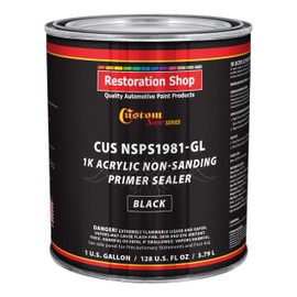 Custom Shop Premium 1K Acrylic Non-Sanding Primer Sealer Paint, Color Black, 1 Gallon - Fast Drying, Ready-To-Spray, Apply Over Automotive Primer Surfacers, Sanded Finishes - Topcoat Urethane, Enamel