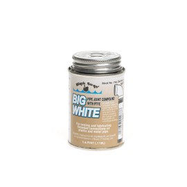 Black Swan Big White Pipe Joint Compound -Soft-Set Pipe Thread Sealant with PTFE– Non-Hardening - Reliable Leak Prevention - Drip-Resistant – NSF Certified - 1/4 Pint with Bottle Brush Cap