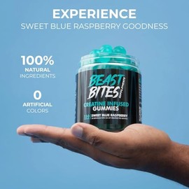 Creatina Monohidratada 5g por Porción – Beast Sin Azúcar Bites ni Colores Artificiales – Bocaditos de Creatina para Fuerza, Energía y Workout – Suplem