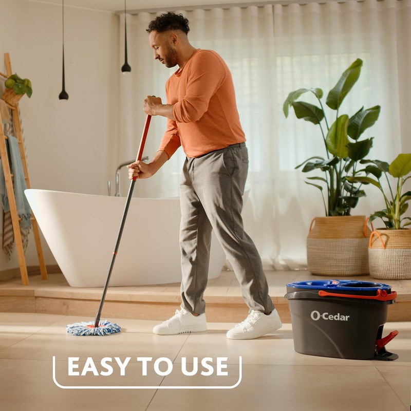 O-Cedar RinseClean Microfiber Spin Mop & Bucket Floor Cleaning System