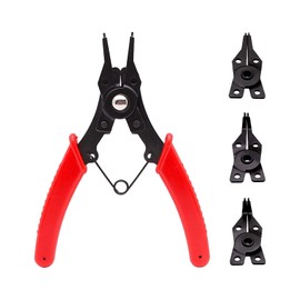 DFsucces Snap Ring Pliers, Set of 4, Multi-Angle Retention Ring Pliers, Internal and External Circlip Pliers, For Axles and Holes