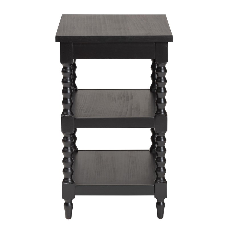 Baxton Studio Imogene End Table with Turned Legs, Black