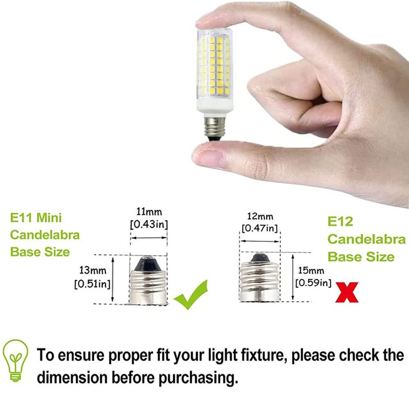 HAOGUAIS 6-Pack E11 LED Light Bulbs, E11 Mini Candelabra Base,