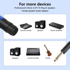CERRXIAN 1.64FT Speakon Female to 1/4 Male Mono Cable,6.35mm (1/4") TS Plug to Speakon Female Speaker Audio Adapter for DJ/PA Speaker Cord
