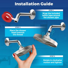 Circlesplash -High Pressure Shower Heads - High Flow Shower Head - 1.8 GPM with Removable Restrictor - California Certified - Universal Replacement - Plumbers Tape Included - (Classic Chrome Finish)